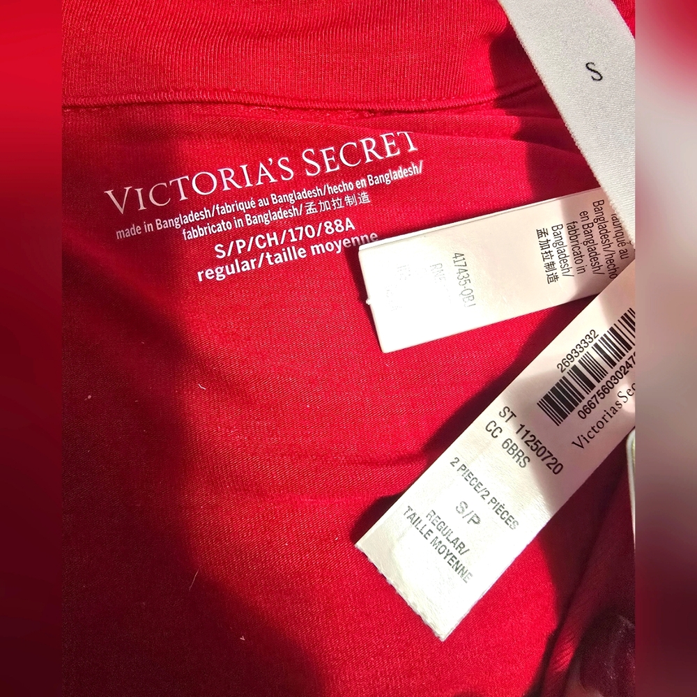 VICTORIA SECRET Modal Soft Long Pajama Set Red Lipstick. Size S - Picture 6 of 6